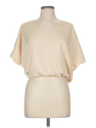 Pre-owned Express Short Sleeve Top Ivory V Neck Tops In White