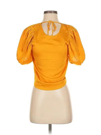 Express Short Sleeve Top Orange Sweetheart Neckline Tops