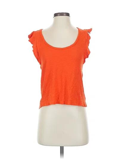 Pre-owned Express Short Sleeve Top Orange Sweetheart Neckline Tops