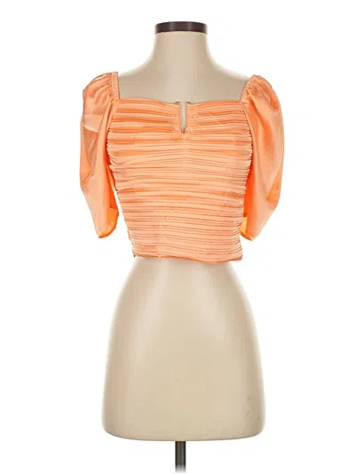 Express Short Sleeve Top Orange Sweetheart Neckline Tops