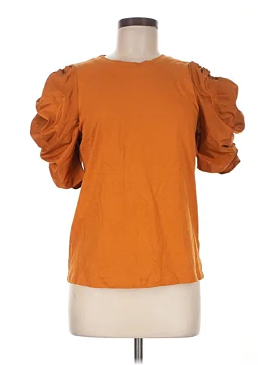 Pre-owned Express Short Sleeve Top Orange Sweetheart Neckline Tops