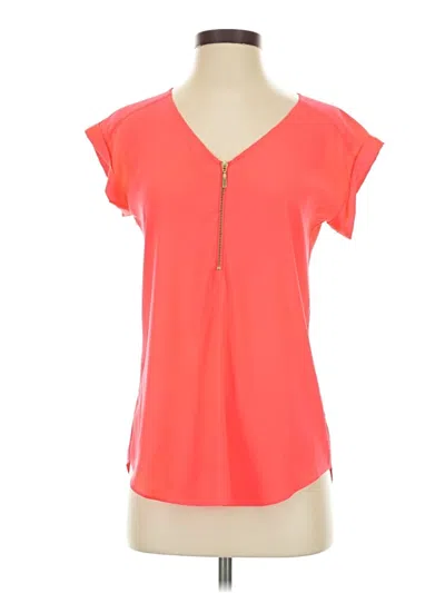 Pre-owned Express Short Sleeve Top Orange V-neck Tops