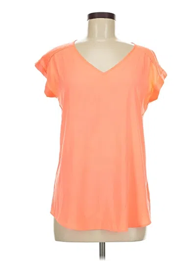 Pre-owned Express Short Sleeve Top Orange V-neck Tops