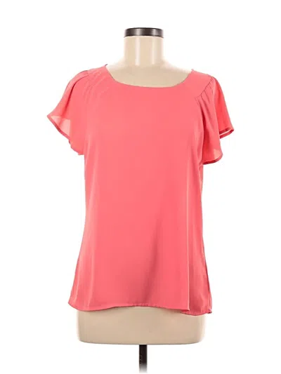 Pre-owned Express Short Sleeve Top Pink Cold Shoulder Neckline Tops