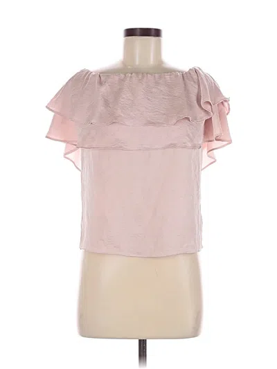 Pre-owned Express Short Sleeve Top Pink Cold Shoulder Neckline Tops