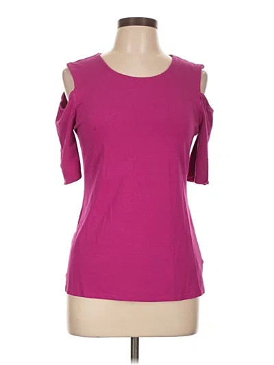 Pre-owned Express Short Sleeve Top Pink Cold Shoulder Neckline Tops