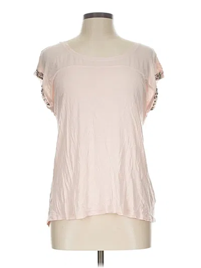 Pre-owned Express Short Sleeve Top Pink Cold Shoulder Neckline Tops