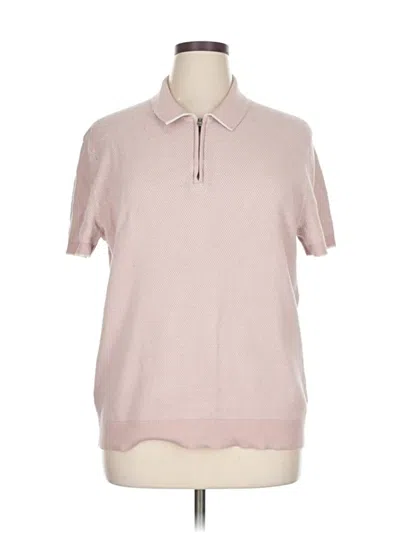 Pre-owned Express Short Sleeve Top Pink Collared Neckline Tops