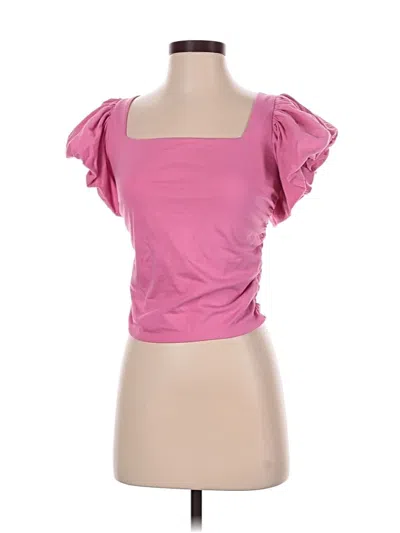 Pre-owned Express Short Sleeve Top Pink Sweetheart Neckline Tops