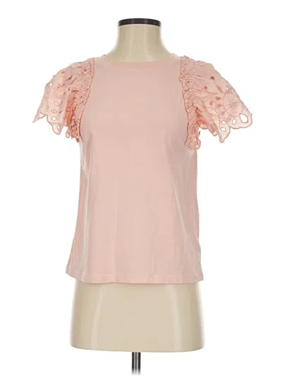 Pre-owned Express Short Sleeve Top Pink Sweetheart Neckline Tops