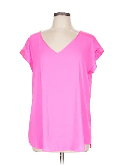 Pre-owned Express Short Sleeve Top Pink V Neck Tops