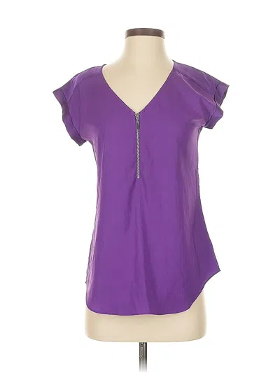Pre-owned Express Short Sleeve Top Purple Keyhole Neckline Tops