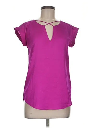Pre-owned Express Short Sleeve Top Purple Keyhole Neckline Tops