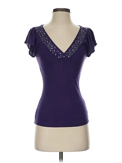 Pre-owned Express Short Sleeve Top Purple Sweetheart Neckline Tops
