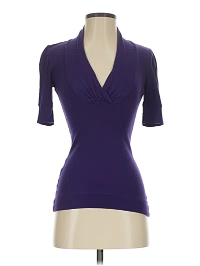 Pre-owned Express Short Sleeve Top Purple Sweetheart Neckline Tops