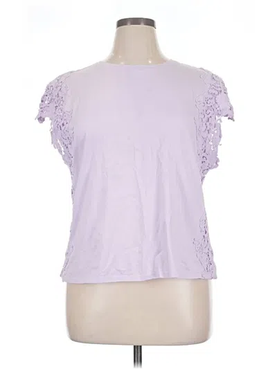 Pre-owned Express Short Sleeve Top Purple Sweetheart Neckline Tops