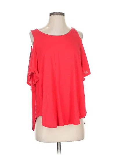 Pre-owned Express Short Sleeve Top Red Cold Shoulder Neckline Tops