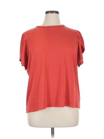 Pre-owned Express Short Sleeve Top Red Cold Shoulder Neckline Tops