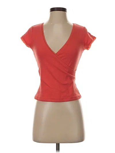 Pre-owned Express Short Sleeve Top Red Sweetheart Neckline Tops