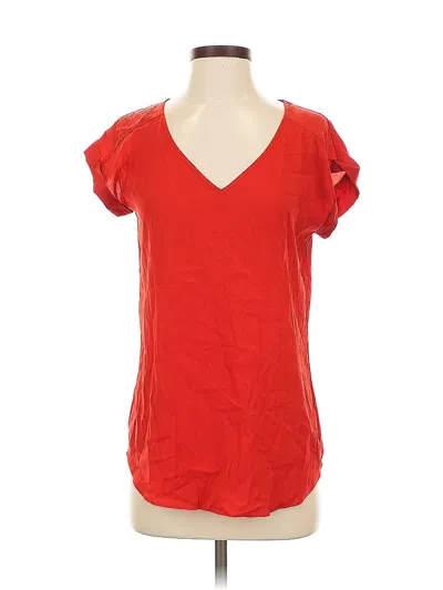 Pre-owned Express Short Sleeve Top Red V Neck Tops