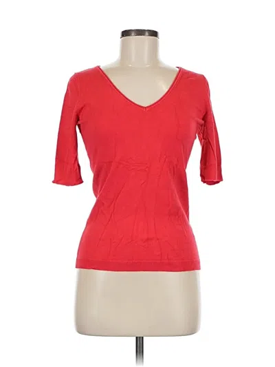 Pre-owned Express Short Sleeve Top Red V Neck Tops