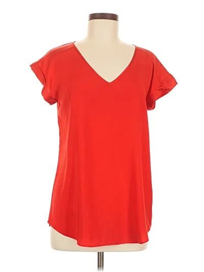 Pre-owned Express Short Sleeve Top Red V Neck Tops
