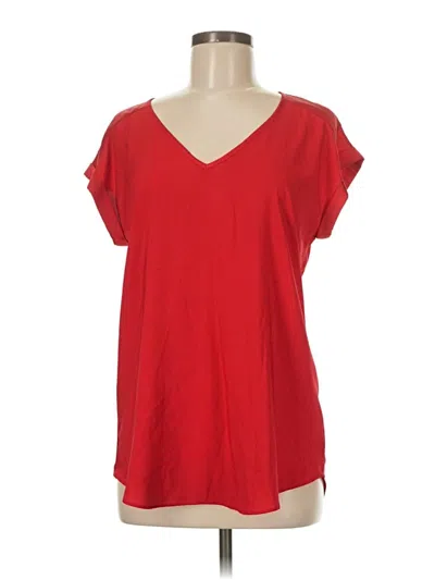Pre-owned Express Short Sleeve Top Red V Neck Tops