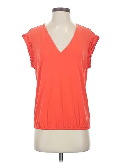 Pre-owned Express Short Sleeve Top Red V-neck Tops