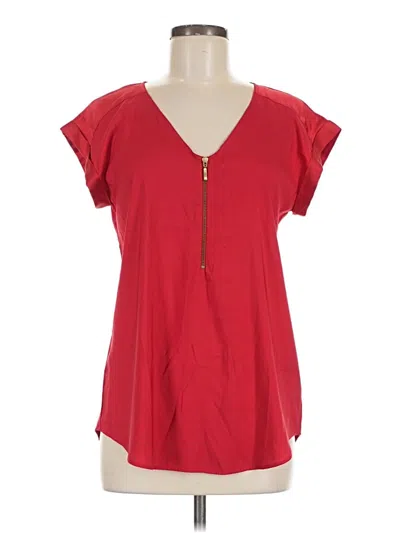 Pre-owned Express Short Sleeve Top Red V-neck Tops