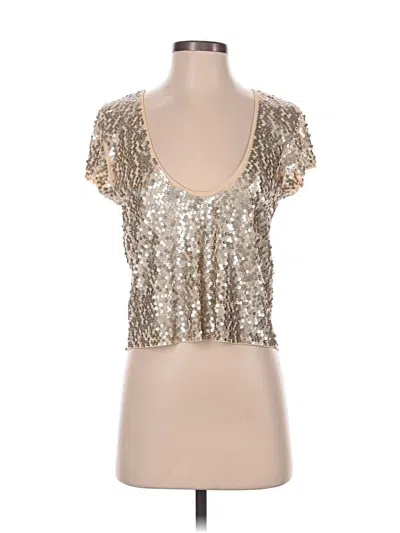 Pre-owned Express Short Sleeve Top Silver Sweetheart Neckline Tops