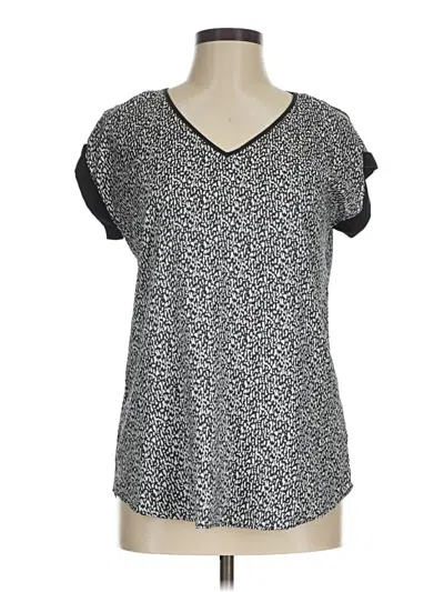 Pre-owned Express Short Sleeve Top Silver V-neck Tops