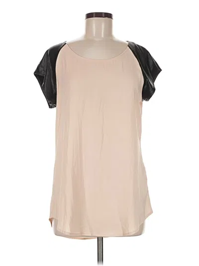 Pre-owned Express Short Sleeve Top Tan Cold Shoulder Neckline Tops