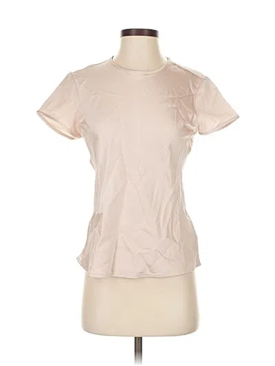 Pre-owned Express Short Sleeve Top Tan Crew Neck Tops In Brown