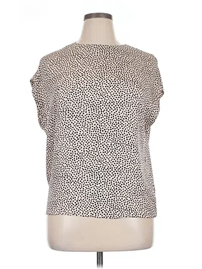 Pre-owned Express Short Sleeve Top Tan Mock Neckline Tops