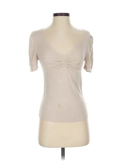 Pre-owned Express Short Sleeve Top Tan Sweetheart Neckline Tops In Brown