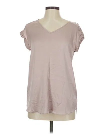 Pre-owned Express Short Sleeve Top Tan V Neck Tops In Brown