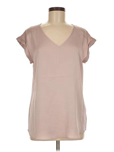 Pre-owned Express Short Sleeve Top Tan V Neck Tops In Brown