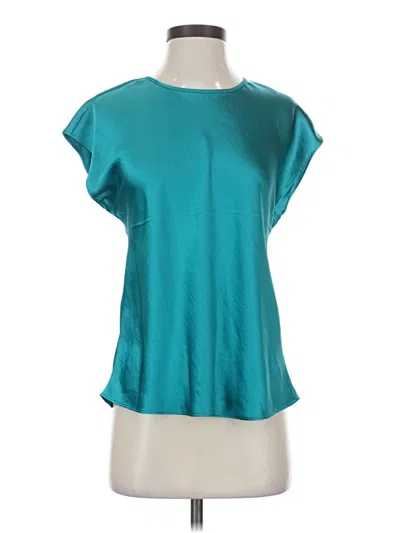 Pre-owned Express Short Sleeve Top Teal Boatneck Tops In Blue