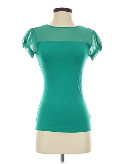 Pre-owned Express Short Sleeve Top Teal Sweetheart Neckline Tops