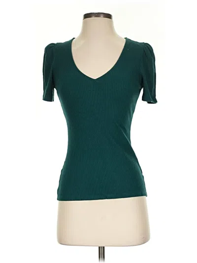 Pre-owned Express Short Sleeve Top Teal Sweetheart Neckline Tops