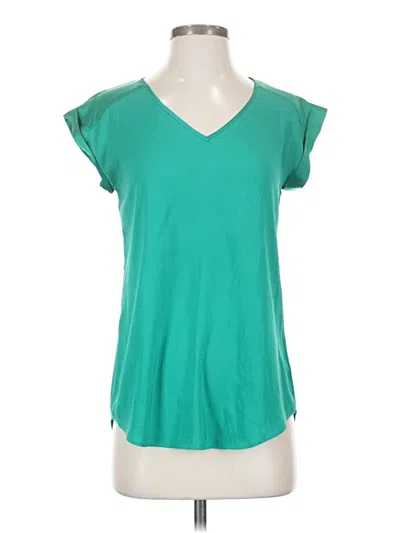 Pre-owned Express Short Sleeve Top Teal V-neck Tops In Blue