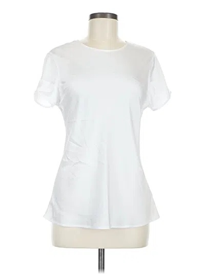 Pre-owned Express Short Sleeve Top White Crew Neck Tops