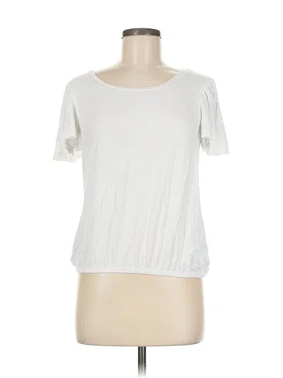 Pre-owned Express Short Sleeve Top White Scoop Neck Tops