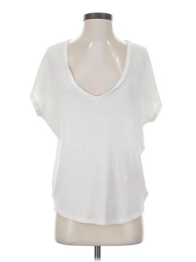 Pre-owned Express Short Sleeve Top White Scoop Neck Tops