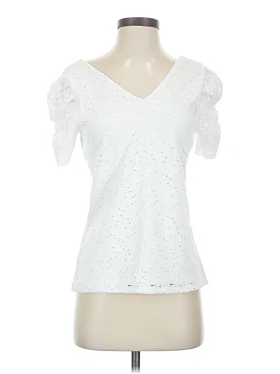 Pre-owned Express Short Sleeve Top White Sweetheart Neckline Tops