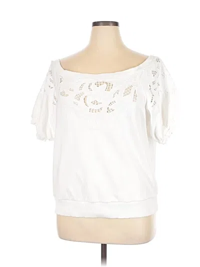 Pre-owned Express Short Sleeve Top White Sweetheart Neckline Tops