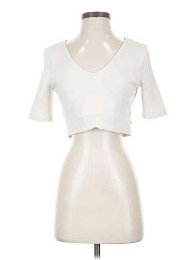 Pre-owned Express Short Sleeve Top White Sweetheart Neckline Tops
