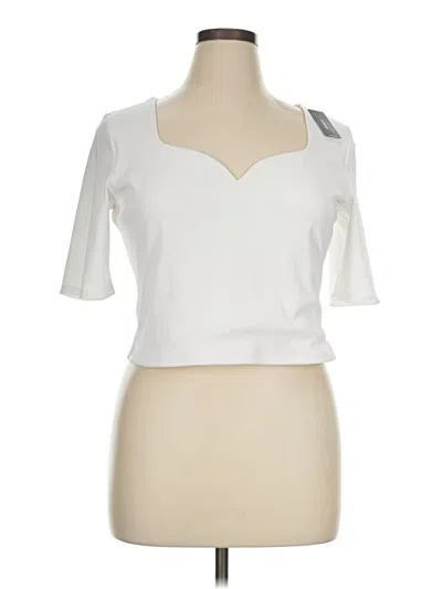 Pre-owned Express Short Sleeve Top White Sweetheart Neckline Tops