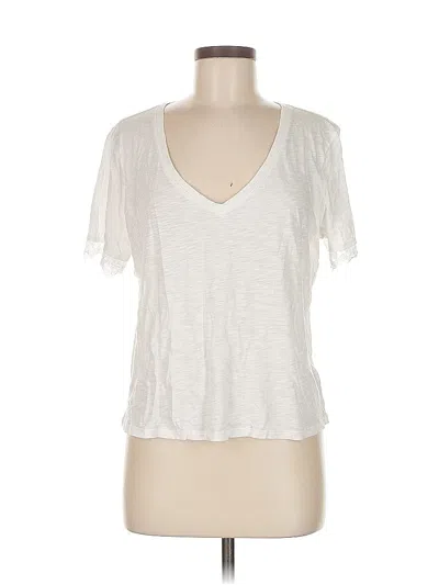 Pre-owned Express Short Sleeve Top White V Neck Tops