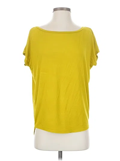 Pre-owned Express Short Sleeve Top Yellow Boatneck Tops